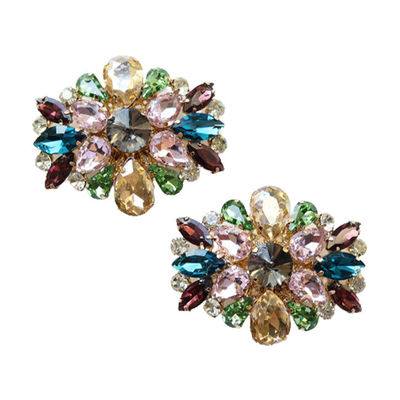 Shoe buckle metal accessories ODM Shoe Decoration Accessories Removable Shoe Clips Rhinestone Glass Color