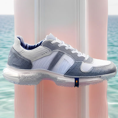Trendy Style White Casual Lace Up Shoes Nonslip Synthetic Leather Upper