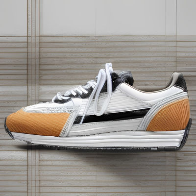 Rubber Outsole  Custom Leather Sneakers Anti Slip Four Season